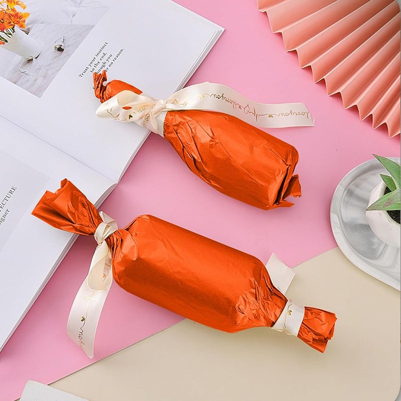 Hlonon 50 Sheets Orange Tissue Paper for Gift Bags - 14 x 20 Inches Recyclable Orange Wrapping Paper for Weddings Birthday DIY Project Christmas Halloween Thanksgiving Gift Wrapping Crafts Decor - Image 3
